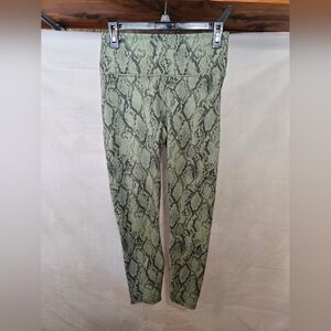 Fabletics Powerhold Green Snake Print Leggings